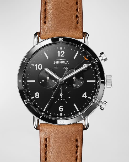 Men's The Canfield Sport Leather Watch, 45mm