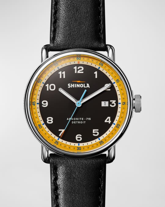 Men's The Canfield Model C56 Leather Watch, 43mm