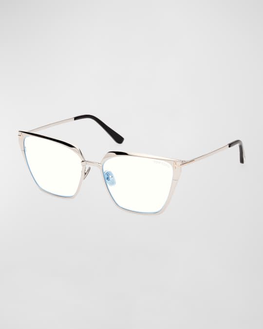 Blue Blocking Metal Cat-Eye Glasses 