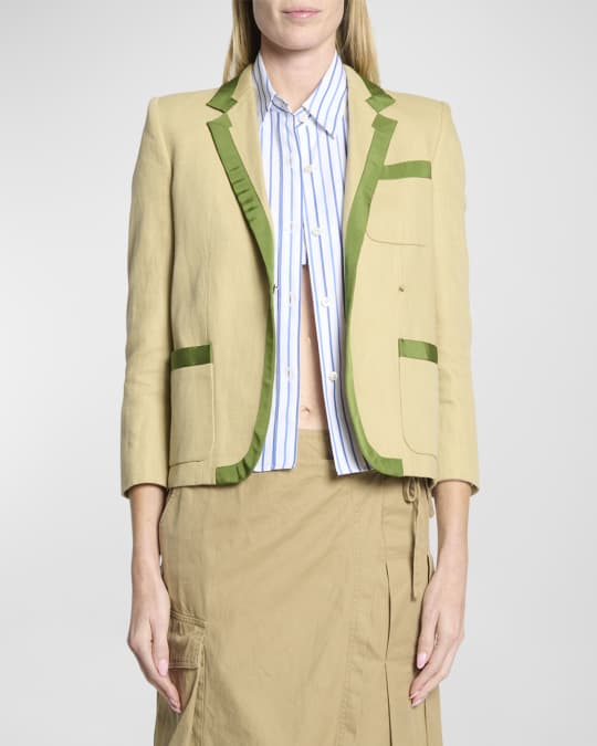 【関税込み】DRIES VAN NOTEN Bessie' blazer Dries Van Noten Bessie Tape Trim Blazer Jacket | Neiman Marcus