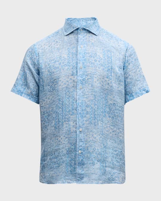 Peter Millar Men s Lian Linen Short Sleeve Sport Shirt Neiman Marcus