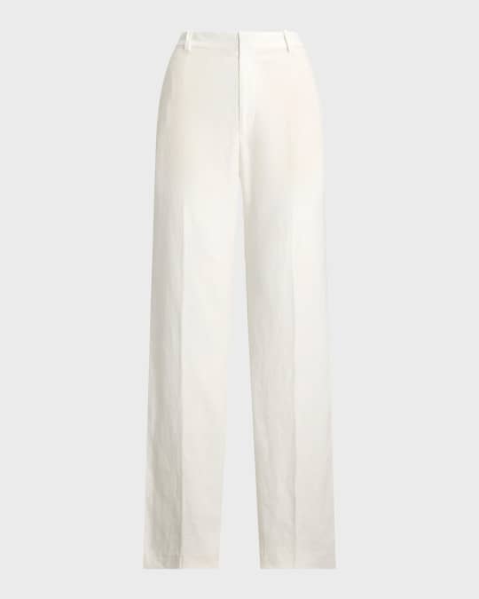 Polo Ralph Lauren Linen Wide-Leg Pants | Neiman Marcus