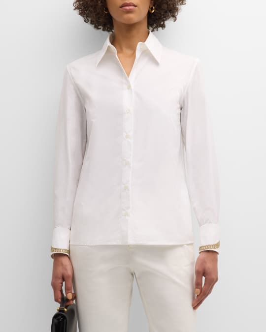 Layla Embroidered Cotton Poplin Shirt