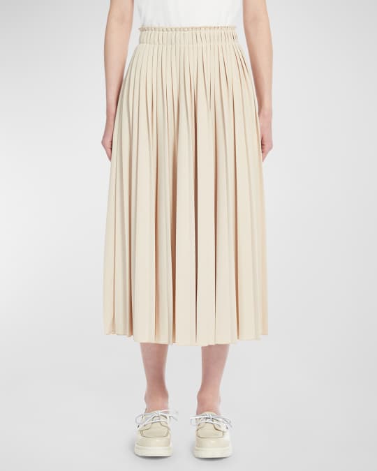Weekend Max Mara Kiku Pleated Crepe Jersey Midi Skirt