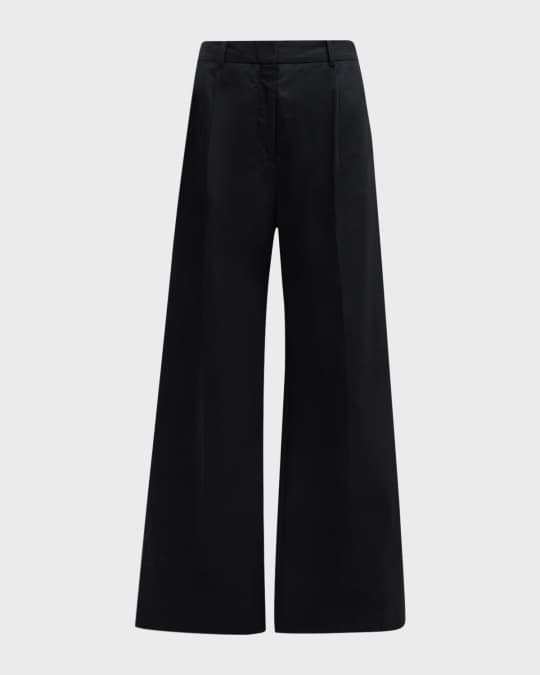 Pleated High-Rise Wide-Leg Trousers