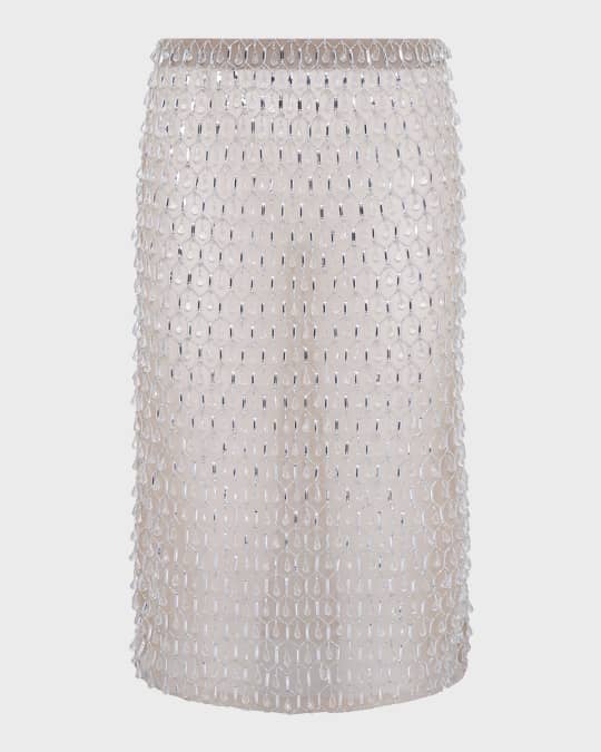 Drop Embroidery Midi Skirt