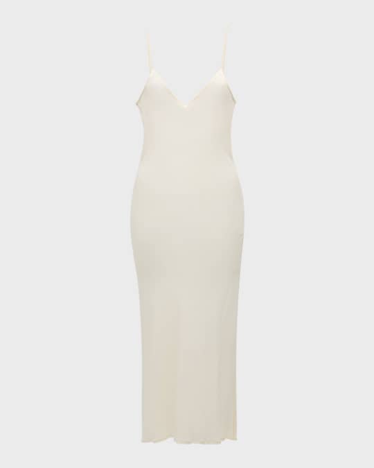 PierreLouis Mascia VNeck Silk Midi Slip Dress Neiman Marcus