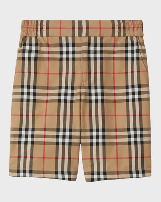 Boy's Hal Vintage Check-Print Shorts, Size 3-14