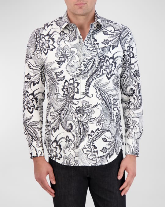 Men's Nadeera Cotton Paisley-Print Sport Shirt