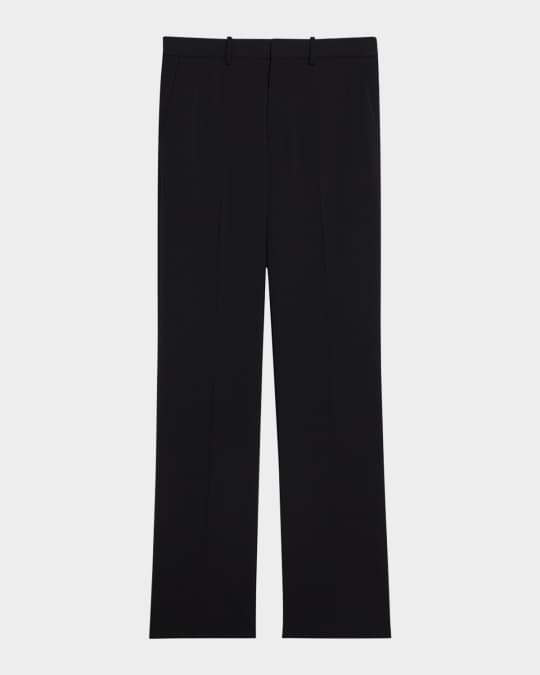 Men's Straight-Leg Crepe Suit Pants