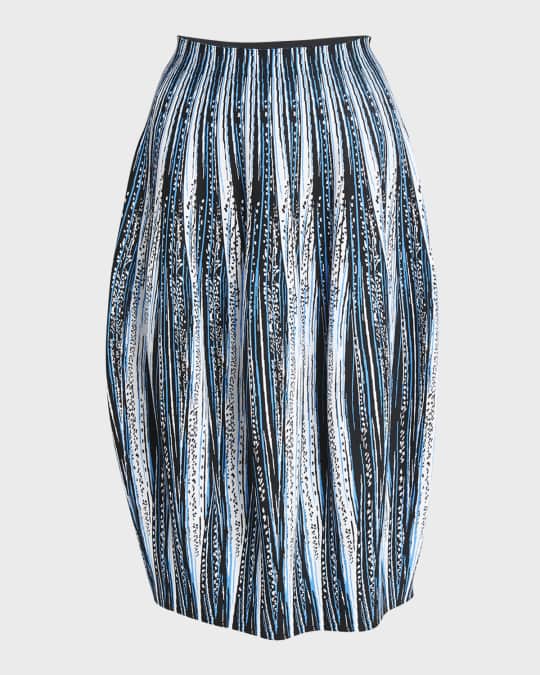 Jacquard Feather Midi Skirt