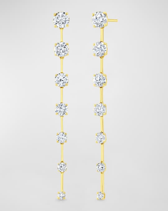 Boucles D'oreilles Pendantes Or Jaune Plaqué - Cubic Zirconia Clair - Femme - Brésil