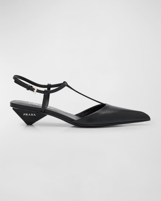 Prada Leather T-Strap Ballerina Pumps | Neiman Marcus
