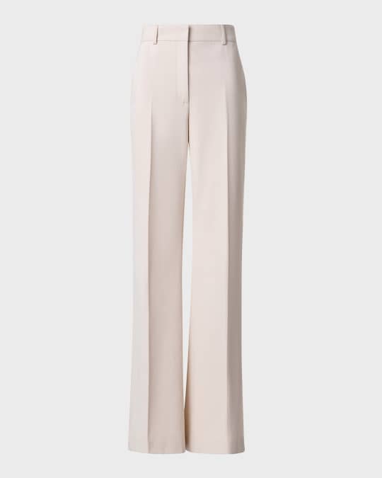 Florine Cotton-Wool Gabardine Straight-Leg Pants