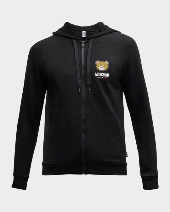 moschino スウェット パーカー Moschino Men's Bear Logo Zip Hoodie | Neiman Marcus