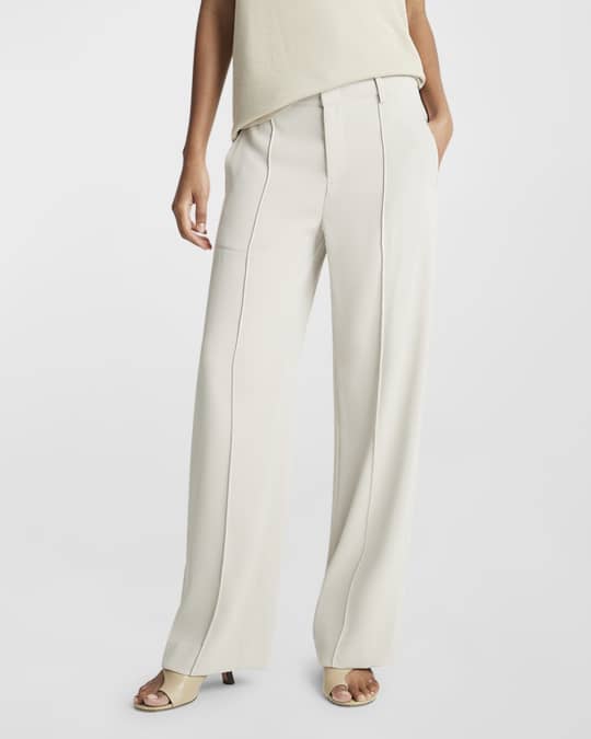 Crepe Wide Leg Utility Pants