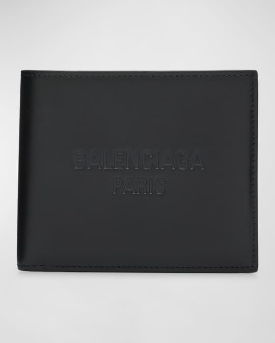 Balenciaga Men s Duty Free Embossed Logo Leather Bifold Wallet Neiman Marcus