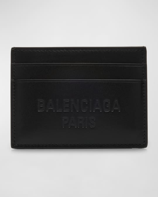 Men's Duty Free Embossed Logo Leather Card Holder