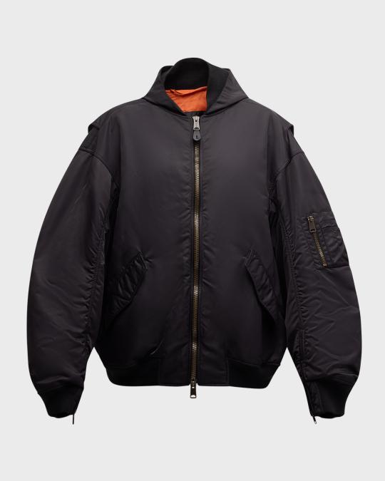 ジャケット・アウター BALENCIAGA MA-1 22SS Light Bomber Jacket Balenciaga Men's Light Hooded Bomber Jacket | Neiman Marcus