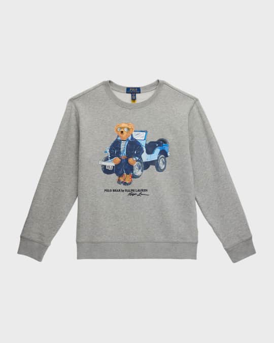 Ralph Lauren Childrenswear Boy s Seasonal Fleece Bear Sweatshirt Size S XL Neiman Marcus