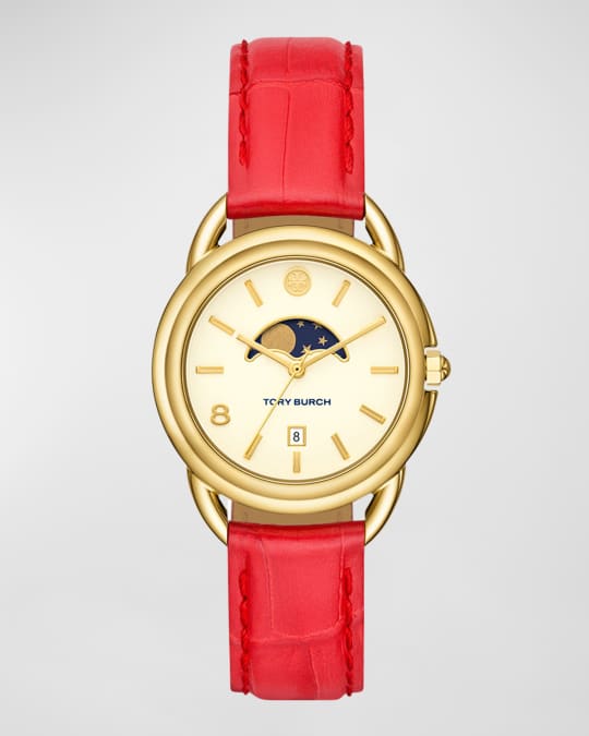 Tory burch leather strap watch online