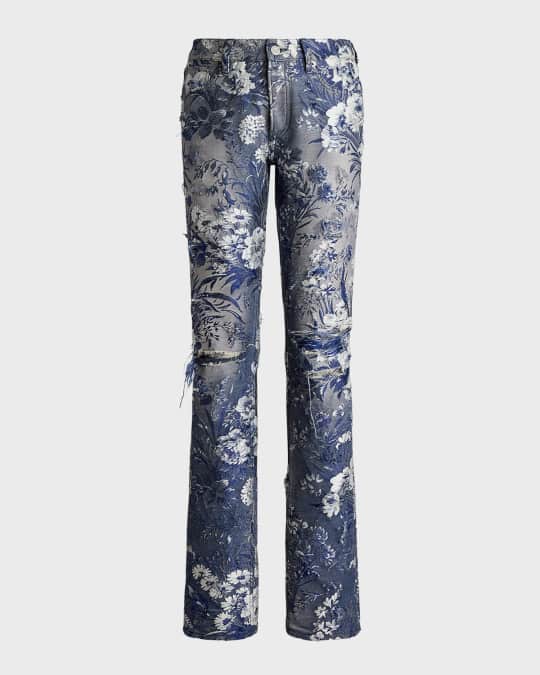 Ralph Lauren Collection Embellished 160 Slim Denim Jeans Neiman Marcus
