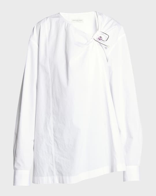 Dries Van Noten Cijou Embellished Twisted Oversized Shirt