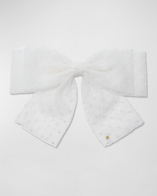 Lele Sadoughi Sheer Swiss Dot Bow Barrette | Neiman Marcus display picture 2