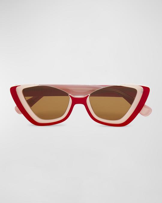 Lele Sadoughi Brickell Two-Tone Acetate Cat-Eye Sunglasses  display picture 1