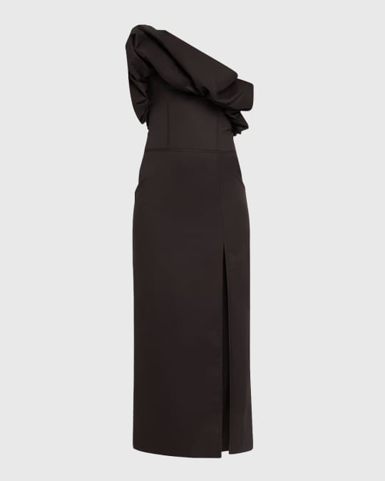 Johanna Ortiz Noche Habanera One-Shoulder Puffed Dress | Neiman Marcus