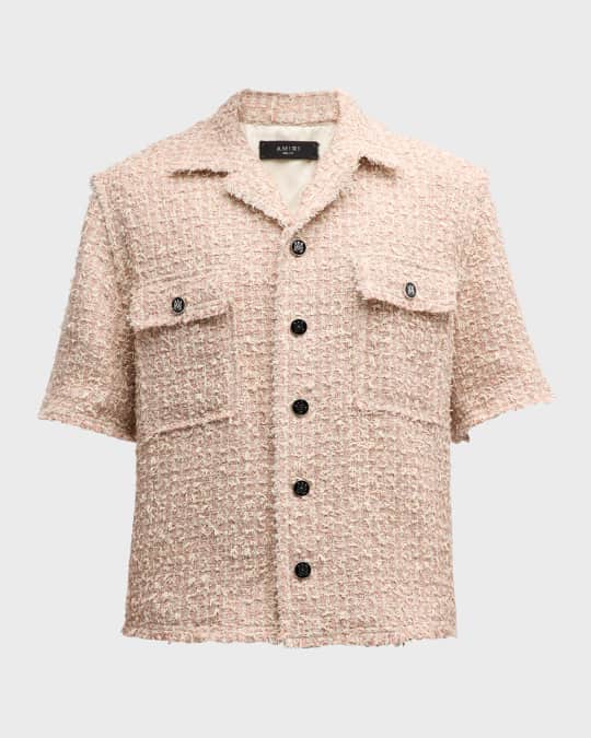 Amiri Men's Boucle Tweed Button-Down Shirt | Neiman Marcus