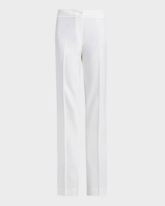 Serena High-Rise Straight-Leg Twill Pants