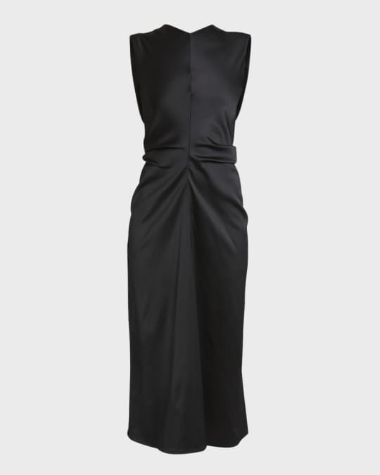 Proenza Schouler Ella Matte Satin Ruched Dress | Neiman Marcus