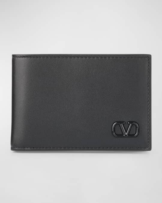Valentino Garavani Men's Mini VLogo Leather Bifold Wallet