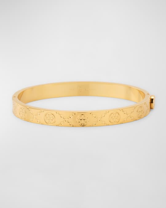 T Monogram Hinge Bracelet, Gold