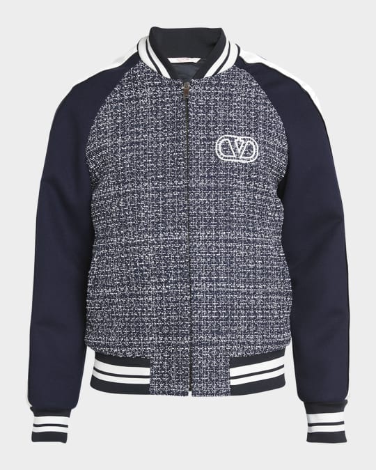 Valentino Garavani Men's Boucle Varsity Jacket | Neiman Marcus