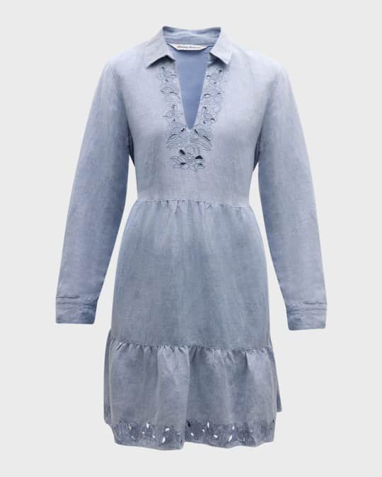 sachin and babi light blue dress Chambray Embroidered Coverup Dress