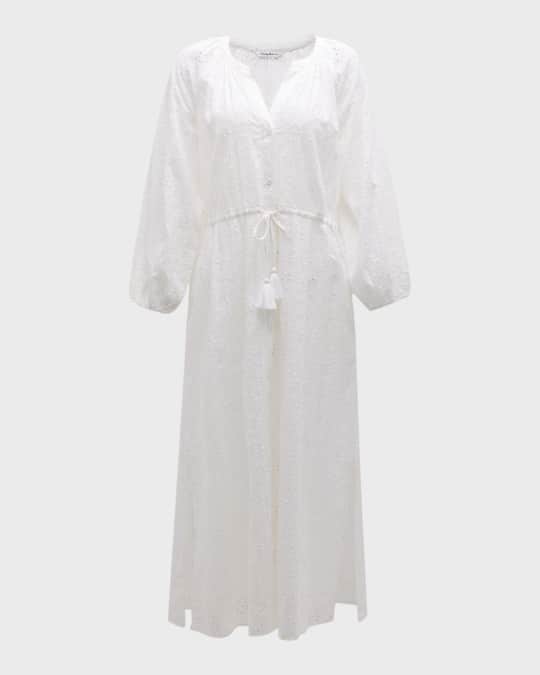 sachin and babi light blue dress Tommy Bahama Harbour Eyelet Button-Front Midi Dress
