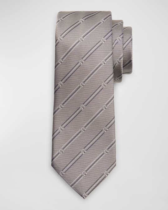 Men's Gancini Stripe Silk Tie