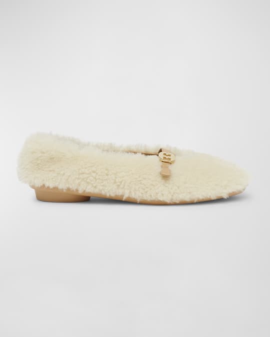 【関税込み】FERRAGAMO \"Noella Fur\" shearling ballet flats Ferragamo 