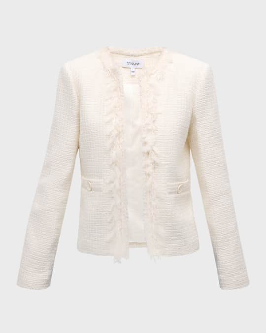 Derek Lam 10 Crosby Garcia Fringe-Trim Tweed Jacket | Neiman Marcus