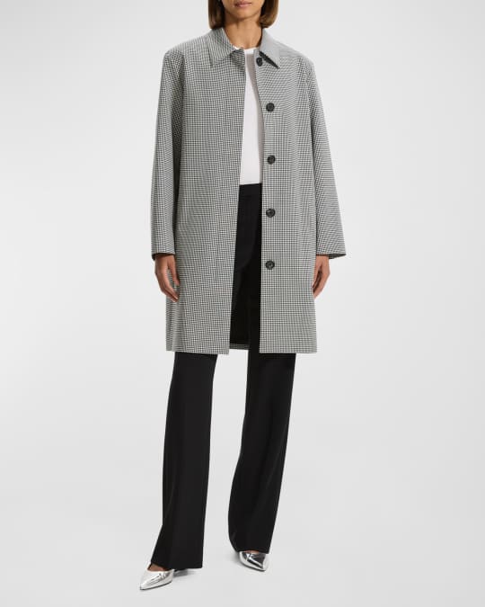 Theory Wool Blend Check Car Coat Neiman Marcus