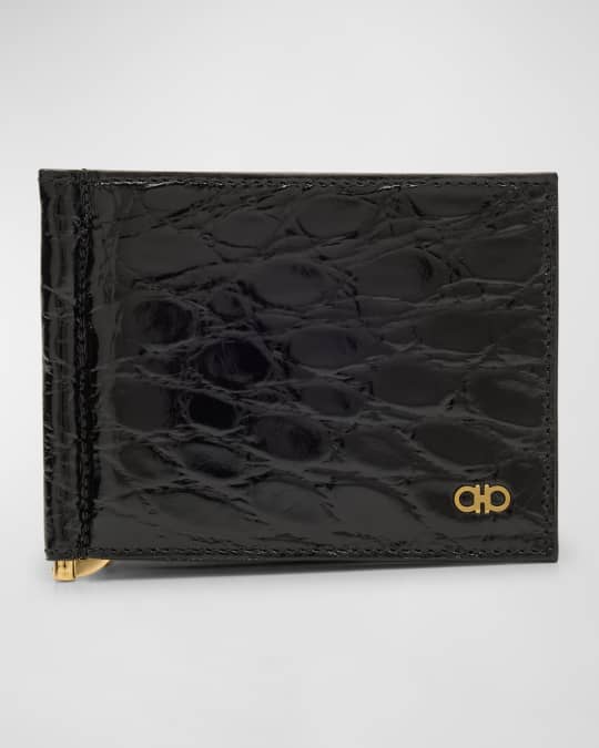 Ferragamo Men's Micro-Gancio Money Clip Wallet Neiman Marcus