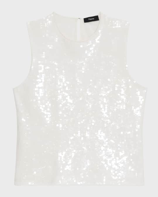 Theory Sequin Sleeveless Shell Top Neiman Marcus