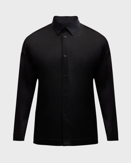 トップス HOMME PLISSE ISSEY MIYAKE JERSEY SHIRT Homme Plisse Issey Miyake Men's Solid Jersey Sport Shirt | Neiman