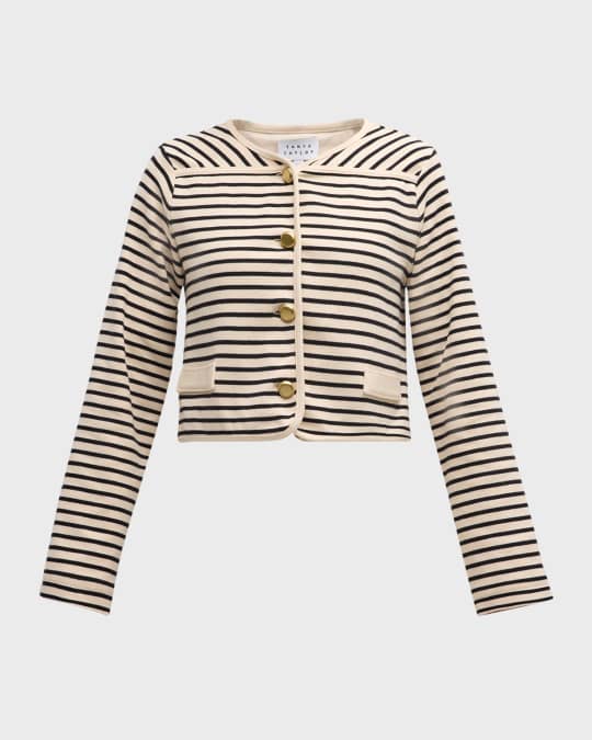 Graham Organic Cotton Stripe Cropped Jacket