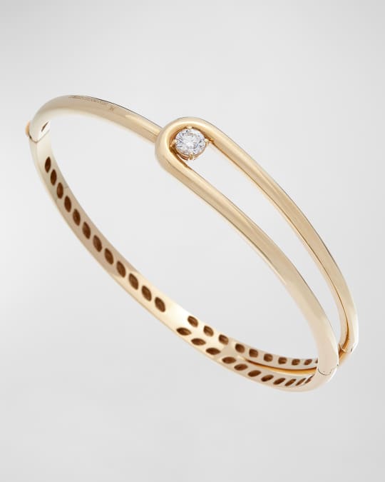 18K Yellow Gold Bracelet with Single Diamond