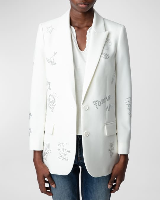 Zadig and voltaire white blazer hot sale