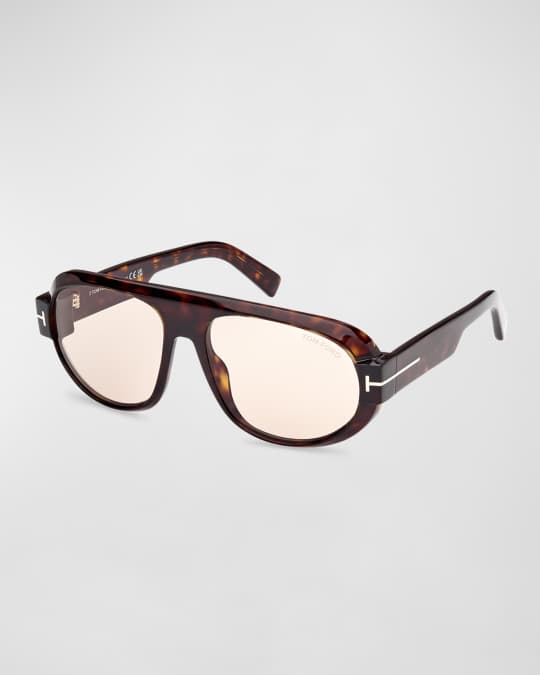Men's Blake-02 Acetate Round Sunglasses