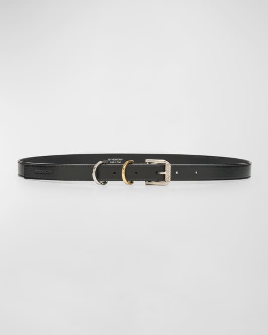 Givenchy Voyou Mixed-Metal Leather Skinny Belt | Neiman Marcus